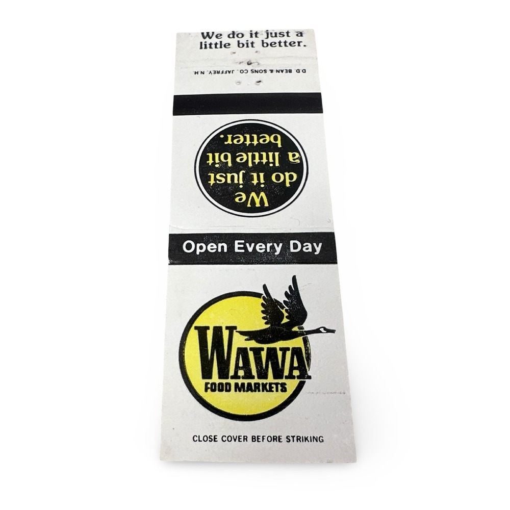 Vintage Wawa Food Markets Matchbook Cover We Do It Just A Little Bit Better Logo